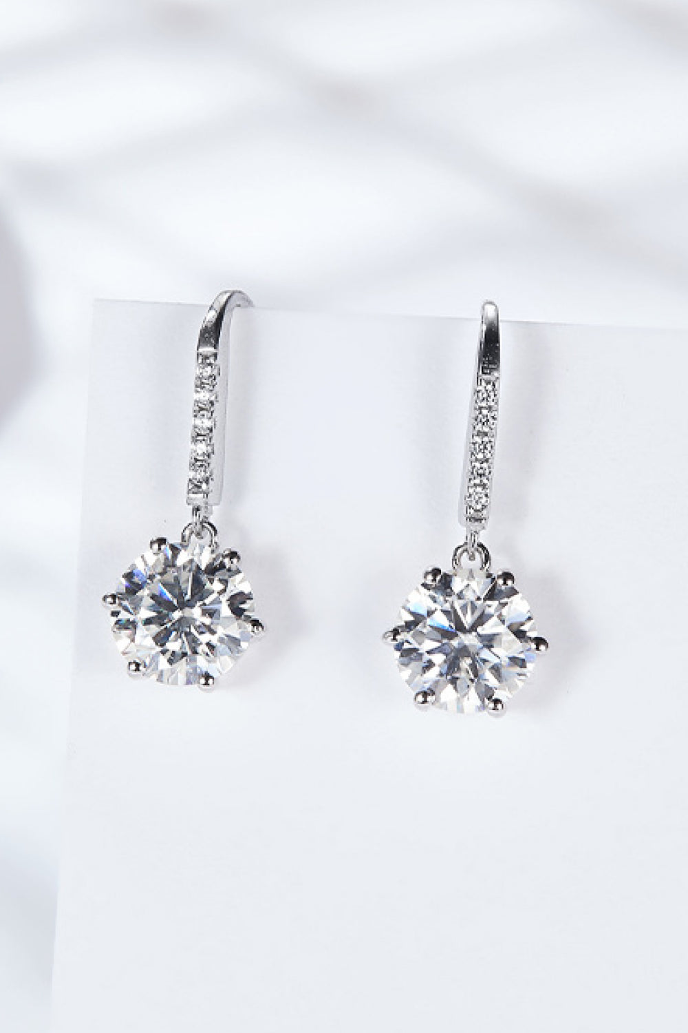 *APP EXCLUSIVE* 6-Prong Moissanite Drop Earrings