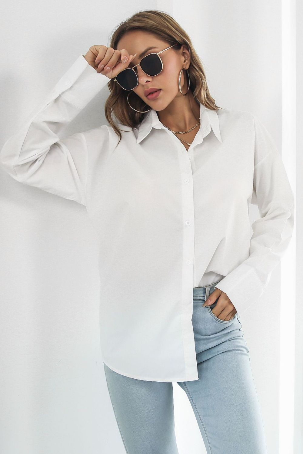 *APP EXCLUSIVE* Dropped Shoulder Longline Shirt