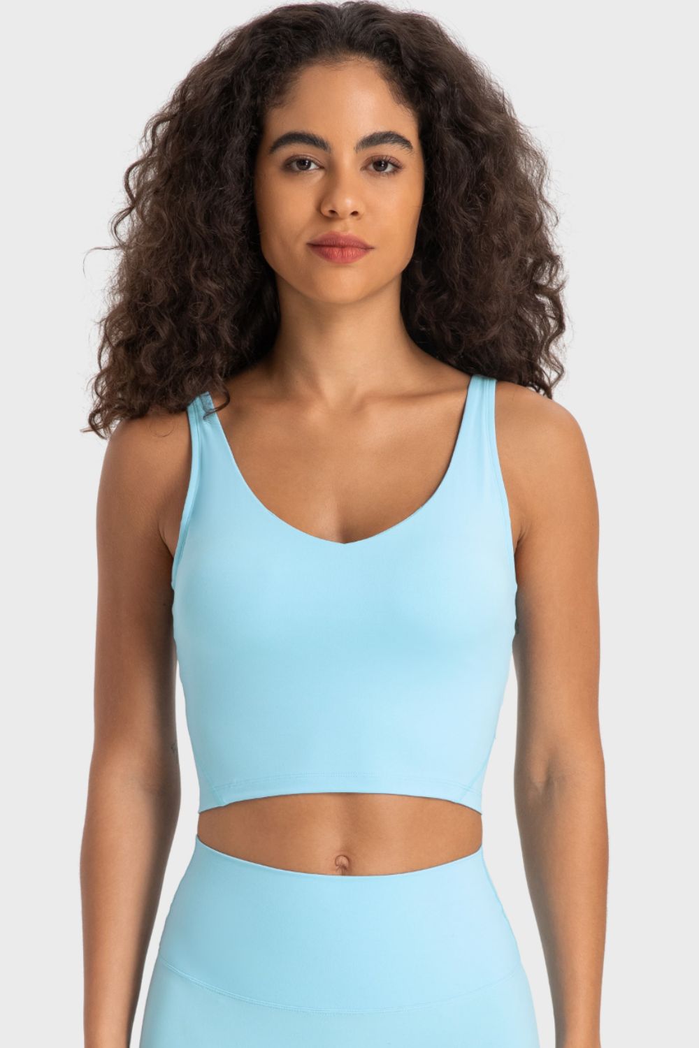 *APP EXCLUSIVE* Deep Vneck Crop Sports Bra