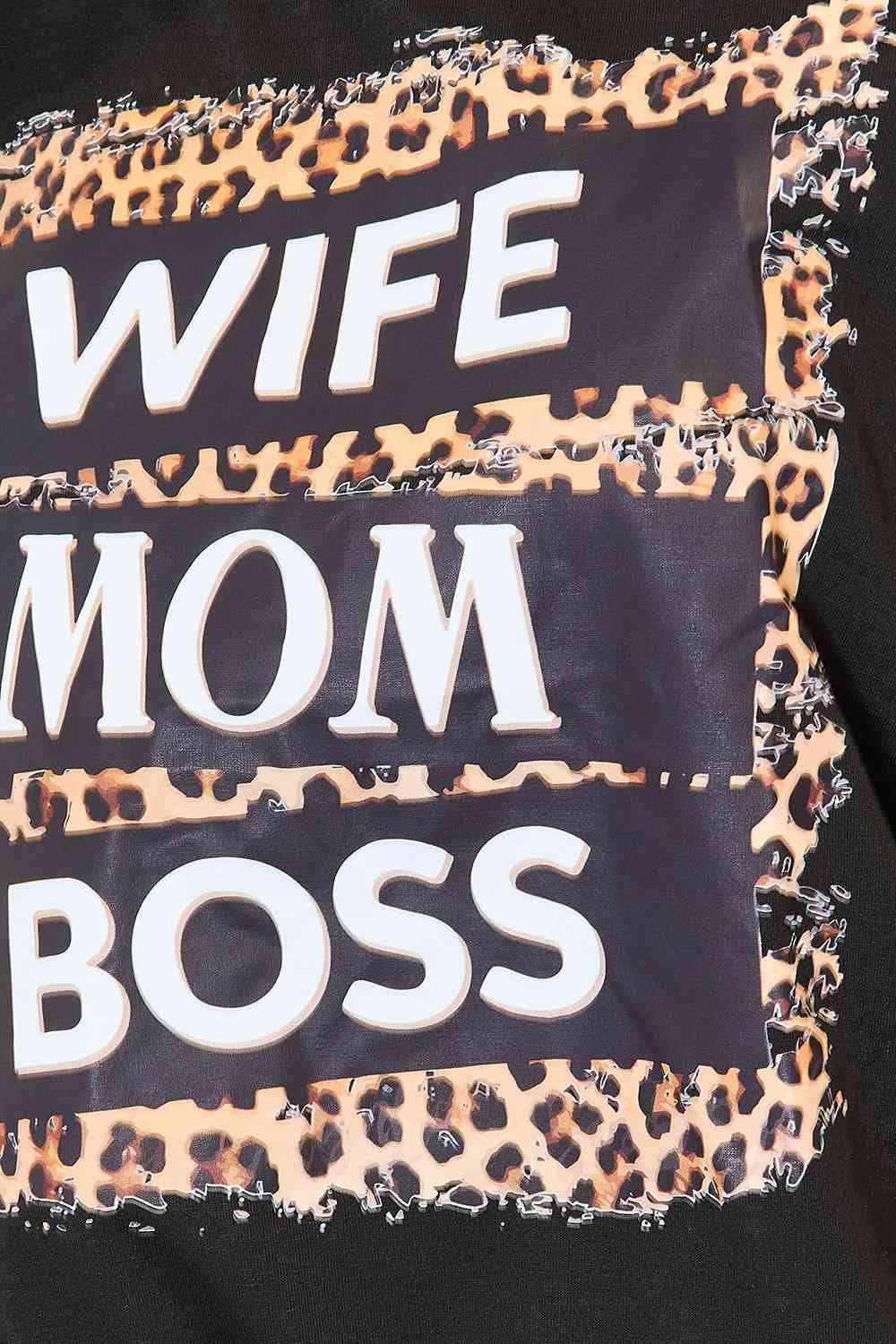 *APP EXCLUSIVE* WIFE MOM BOSS Leopard Graphic T-Shirt