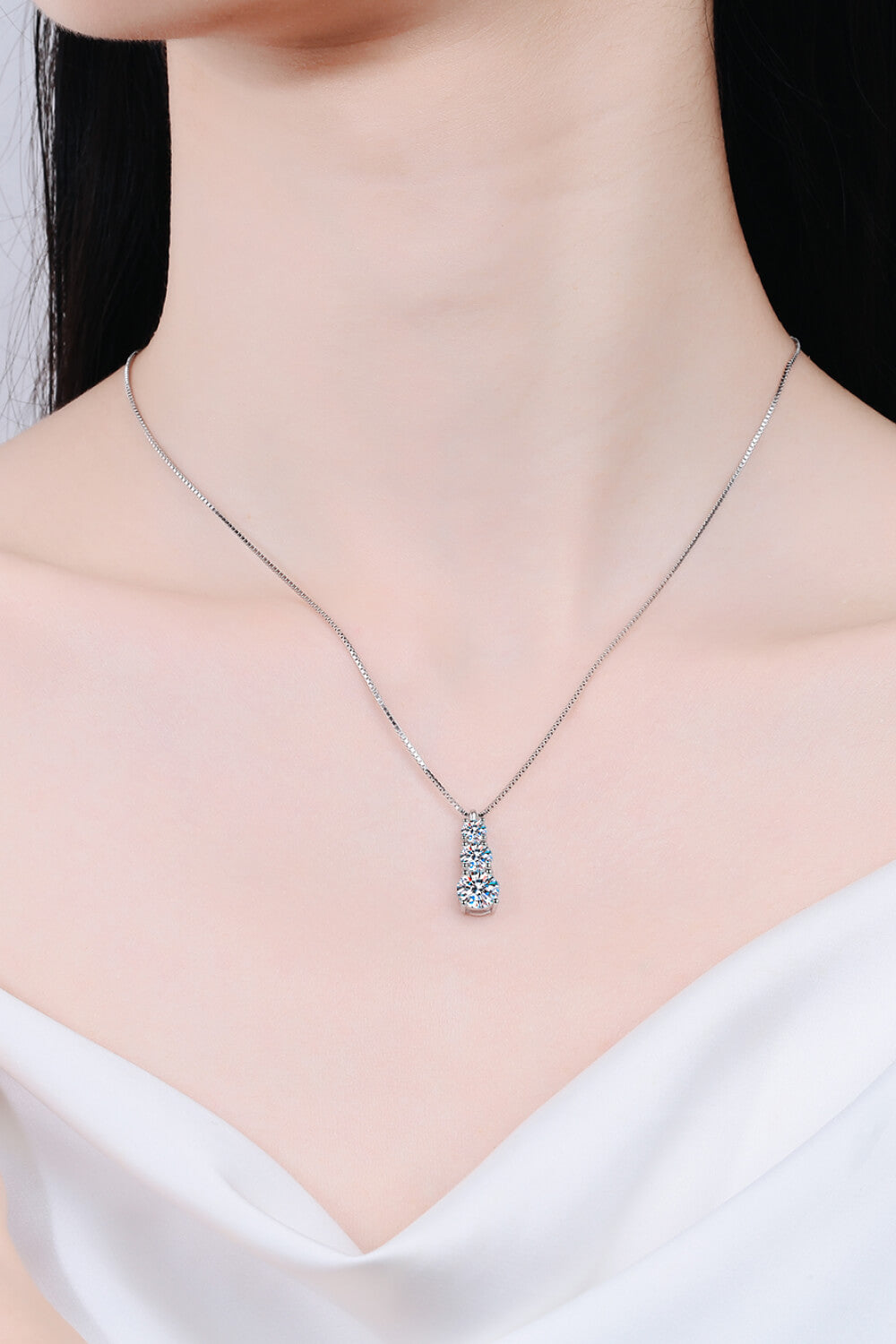 *APP EXCLUSIVE* Moissanite Triple-Pendant Necklace