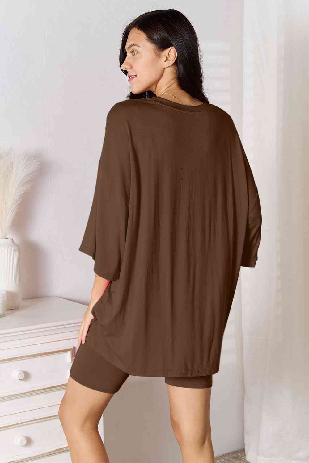*APP EXCLUSIVE*x Soft Rayon Three-Quarter Sleeve Top and Shorts Set