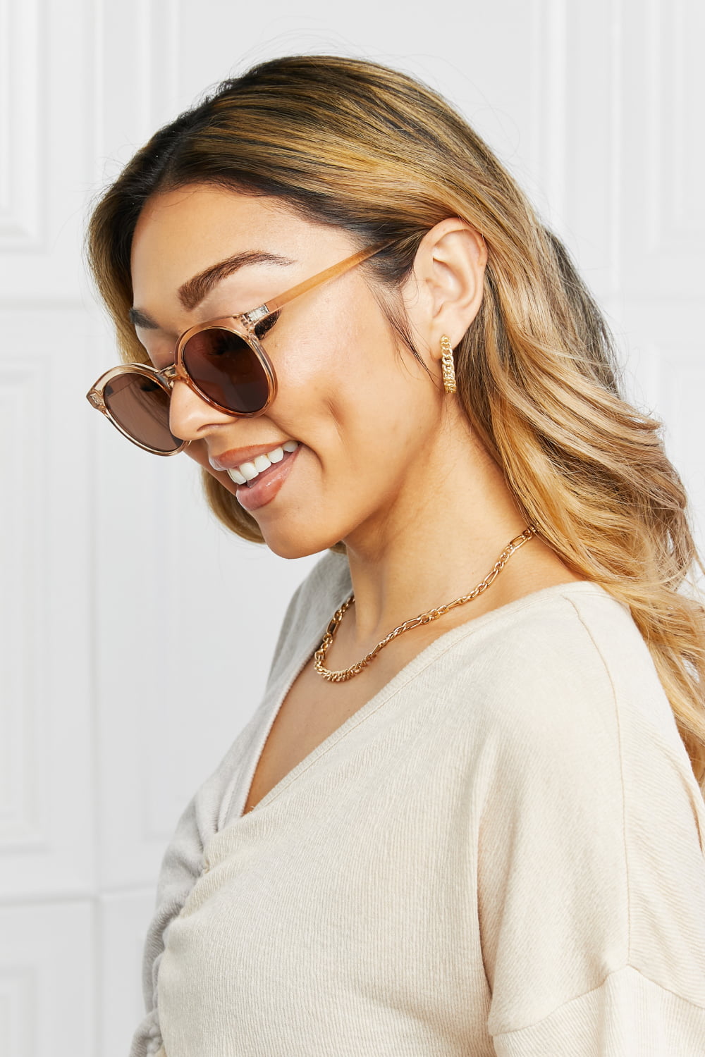 *APP EXCLUSIVE* Round Full Rim Polycarbonate Frame Sunglasses