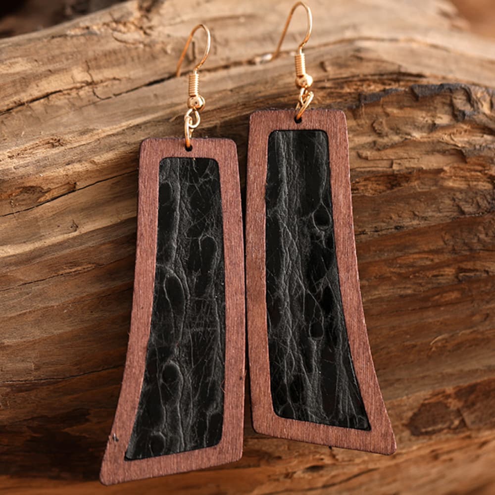 *APP EXCLUSIVE* Turquoise Wooden Dangle Earrings