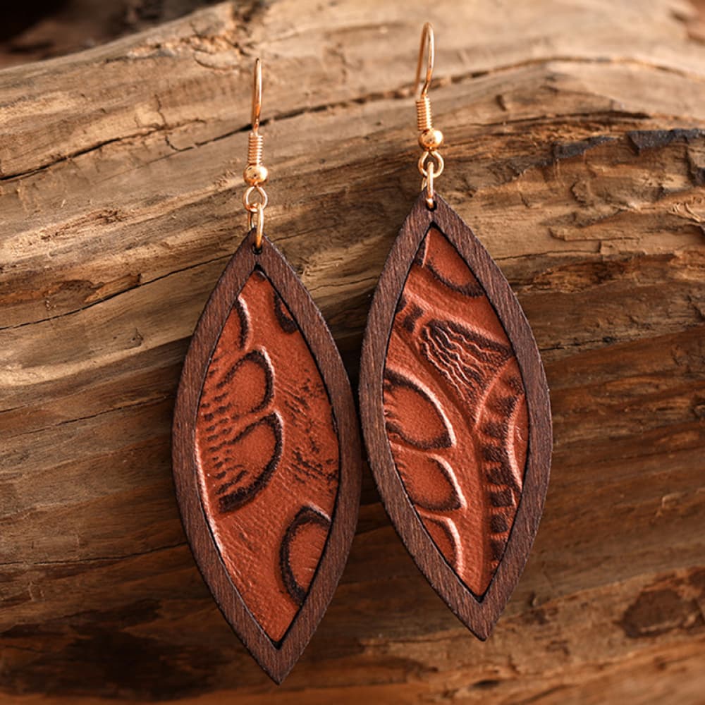 *APP EXCLUSIVE* Turquoise Wooden Dangle Earrings