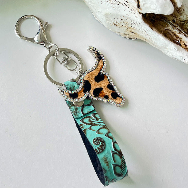 *APP EXCLUSIVE* Rhinestone Bull Keychain