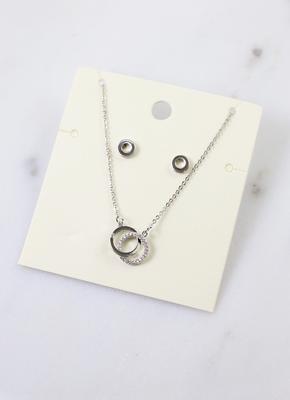 Interwined Circle Necklace and Earring Set