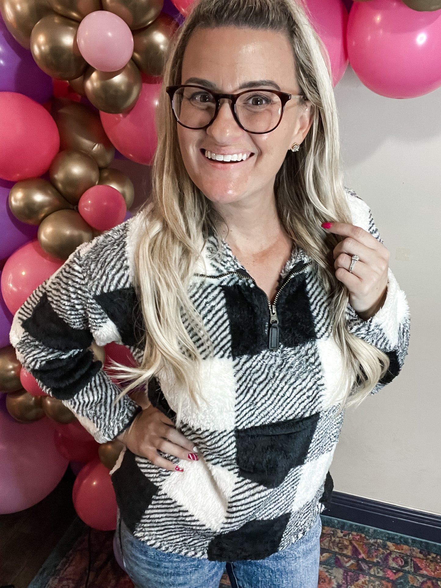 Buffalo Plaid Sherpa Pullover