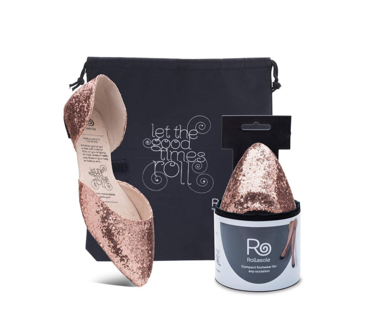 Sparkling Rose' Roll-A-Soles Shoes