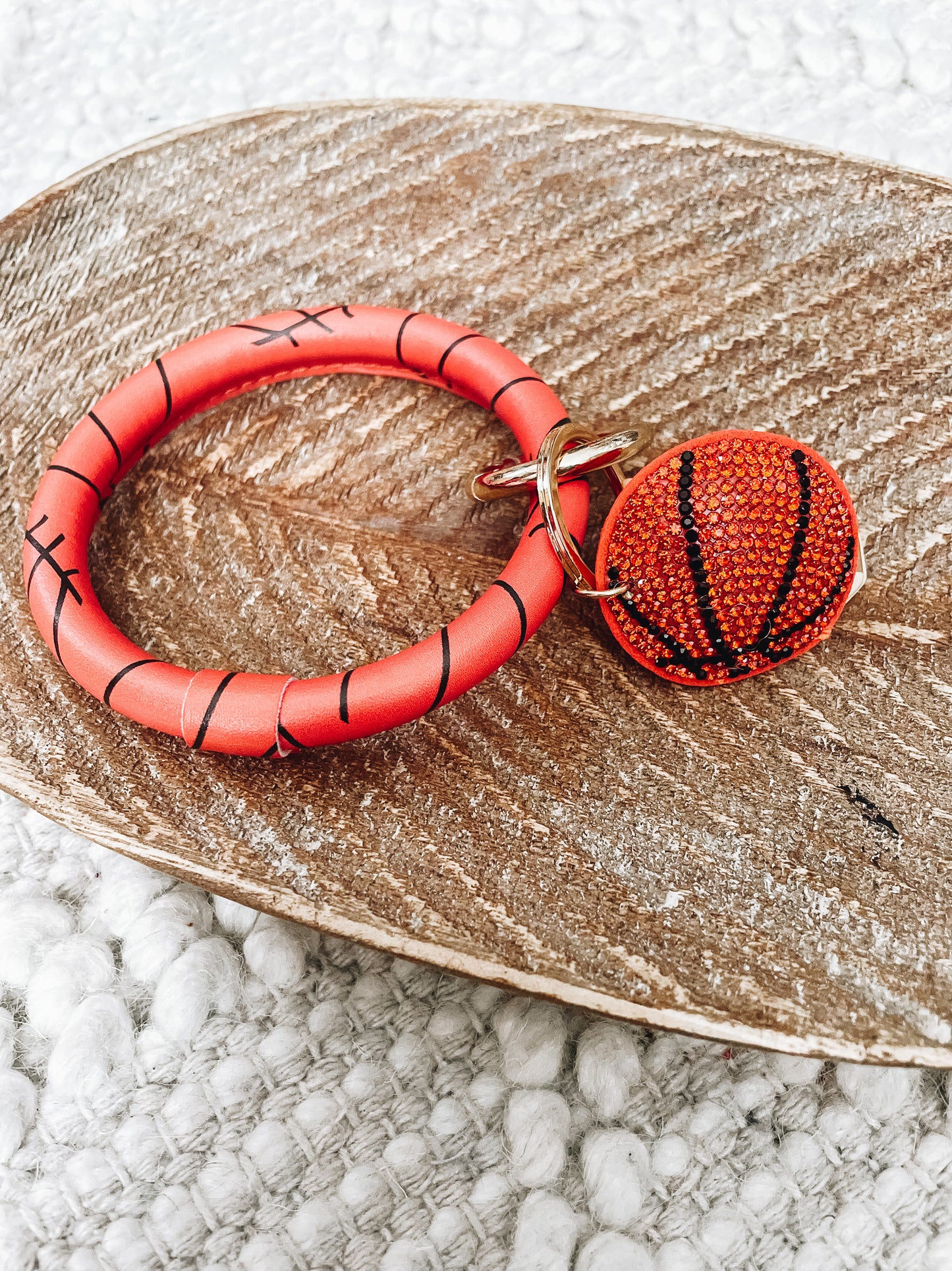 Sparkling Basketball Bangle Keychain