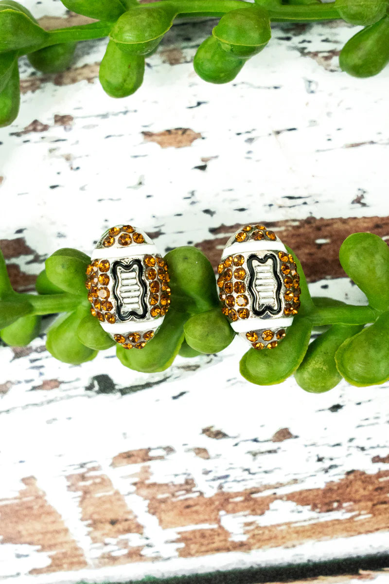 Crystal Football Stud Earrings
