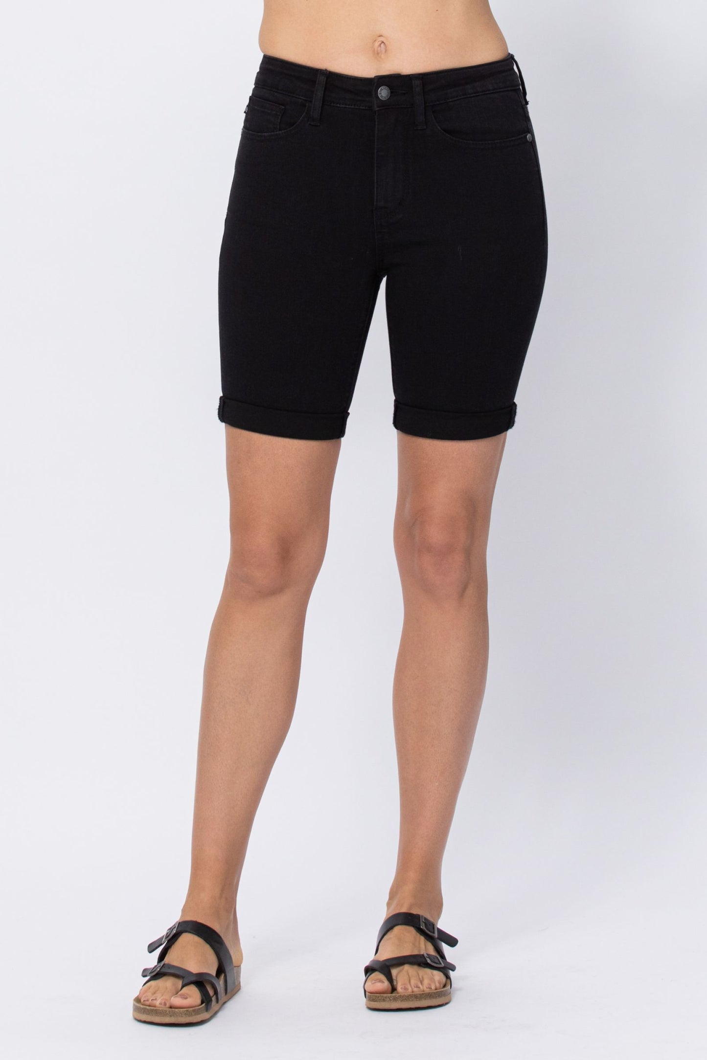 Judy Blue Black Denim Bermuda Shorts