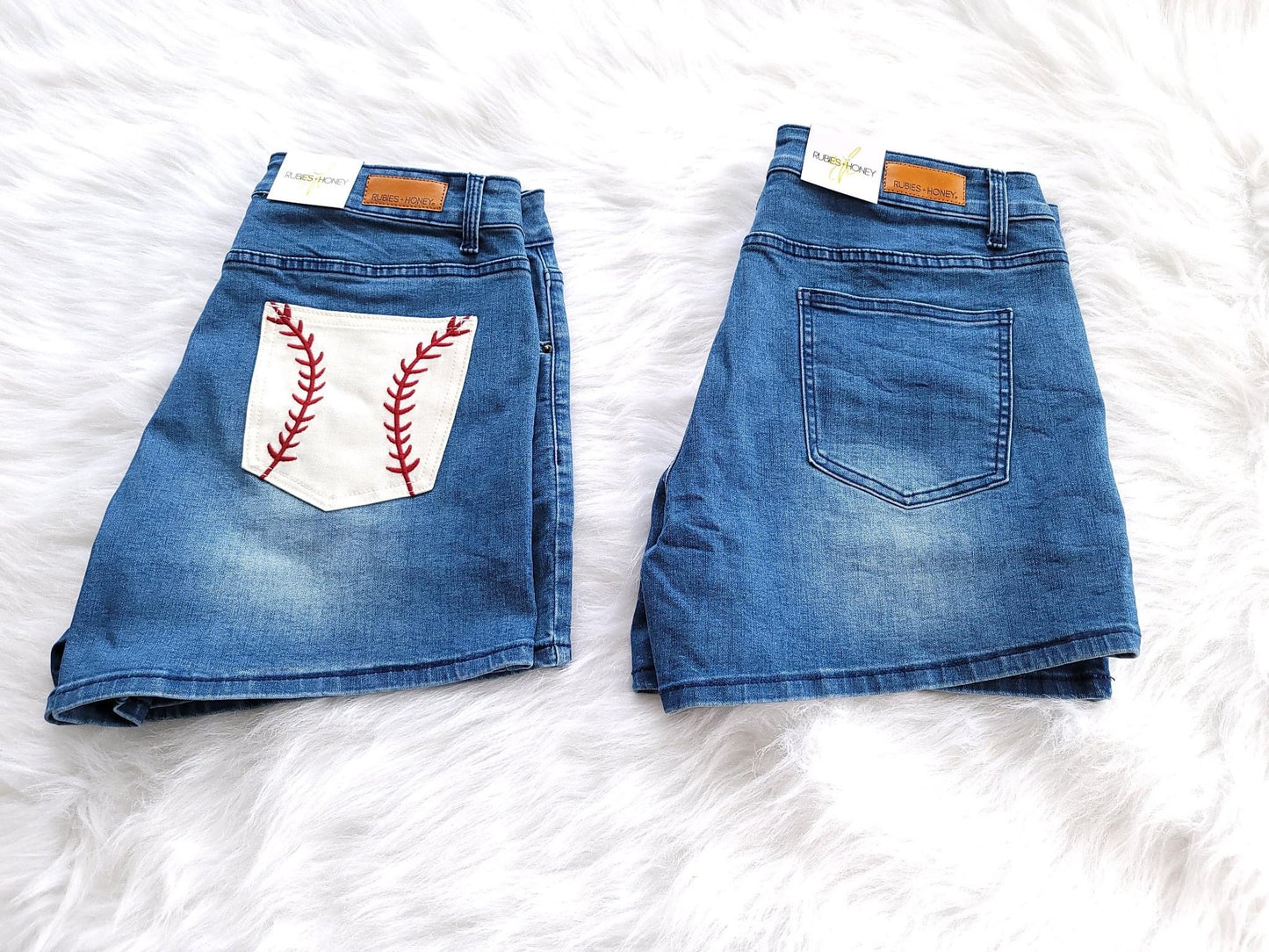 Baseball Denim Shorts