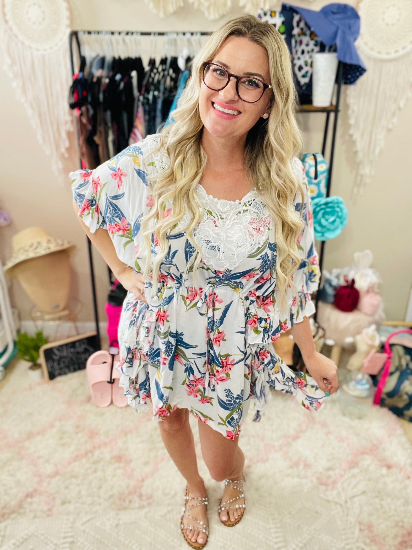 Lace Floral Coverup/Tunic