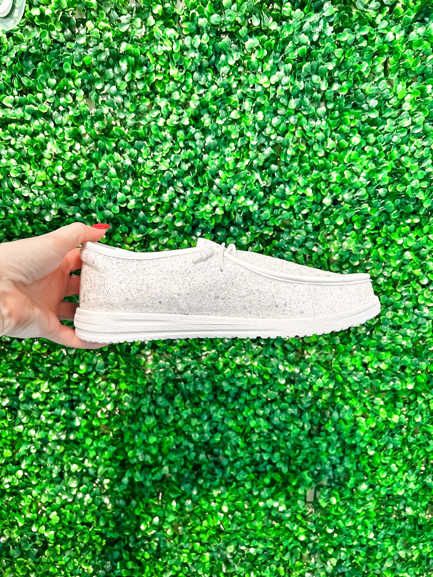 Hey Girl White Glitter Sparkle and Shine Kayak Shoes