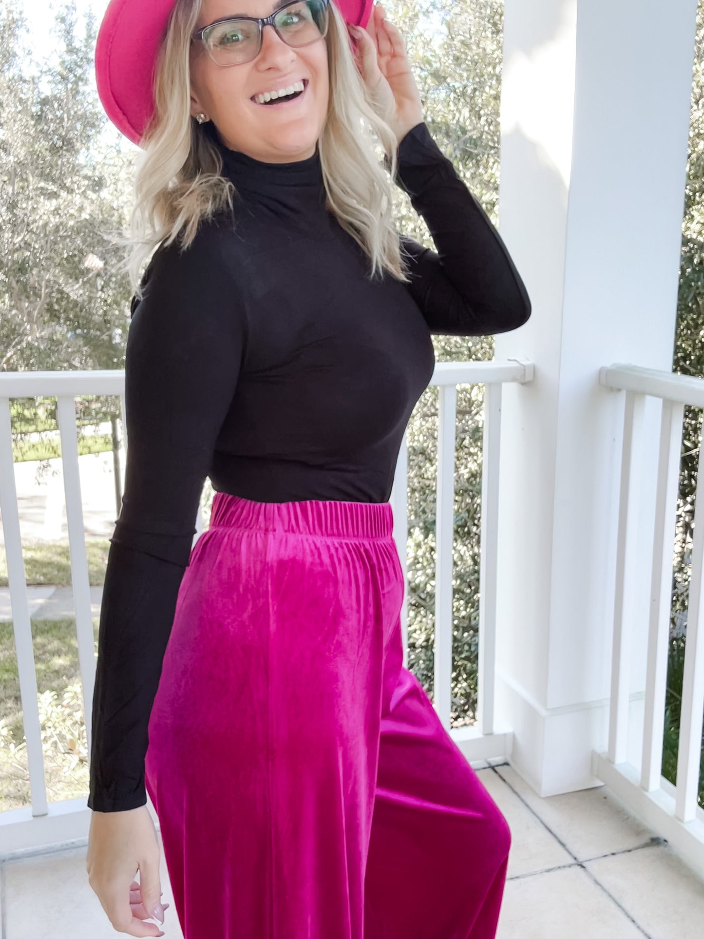 Velvet Wide Leg Pants