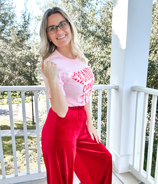 Velvet Wide Leg Pants