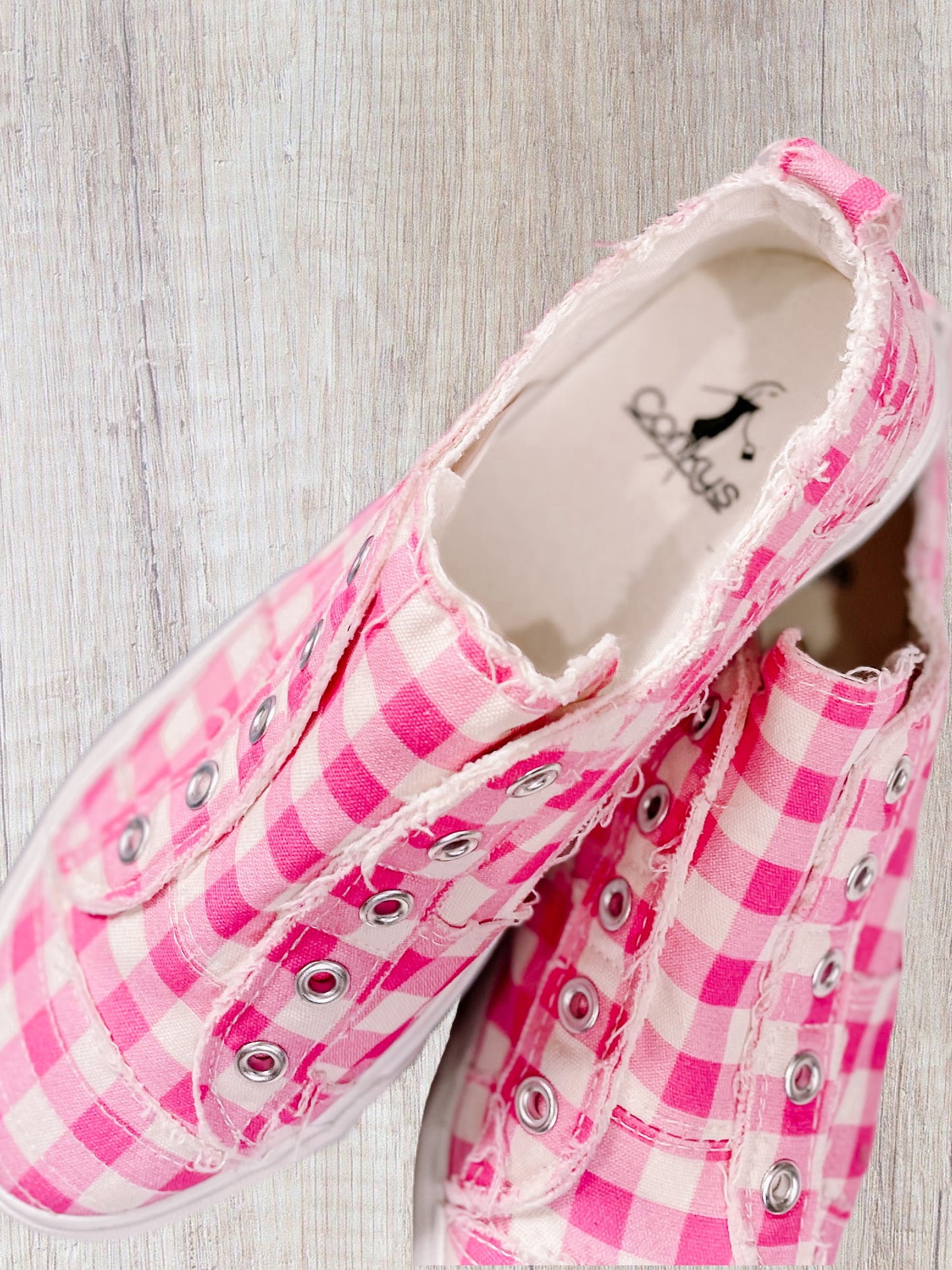 Spring Fling Pink Checkered Babalu Slip On Shoes