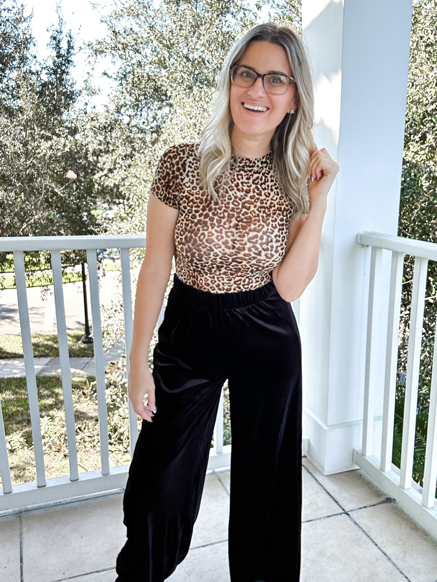 Velvet Wide Leg Pants