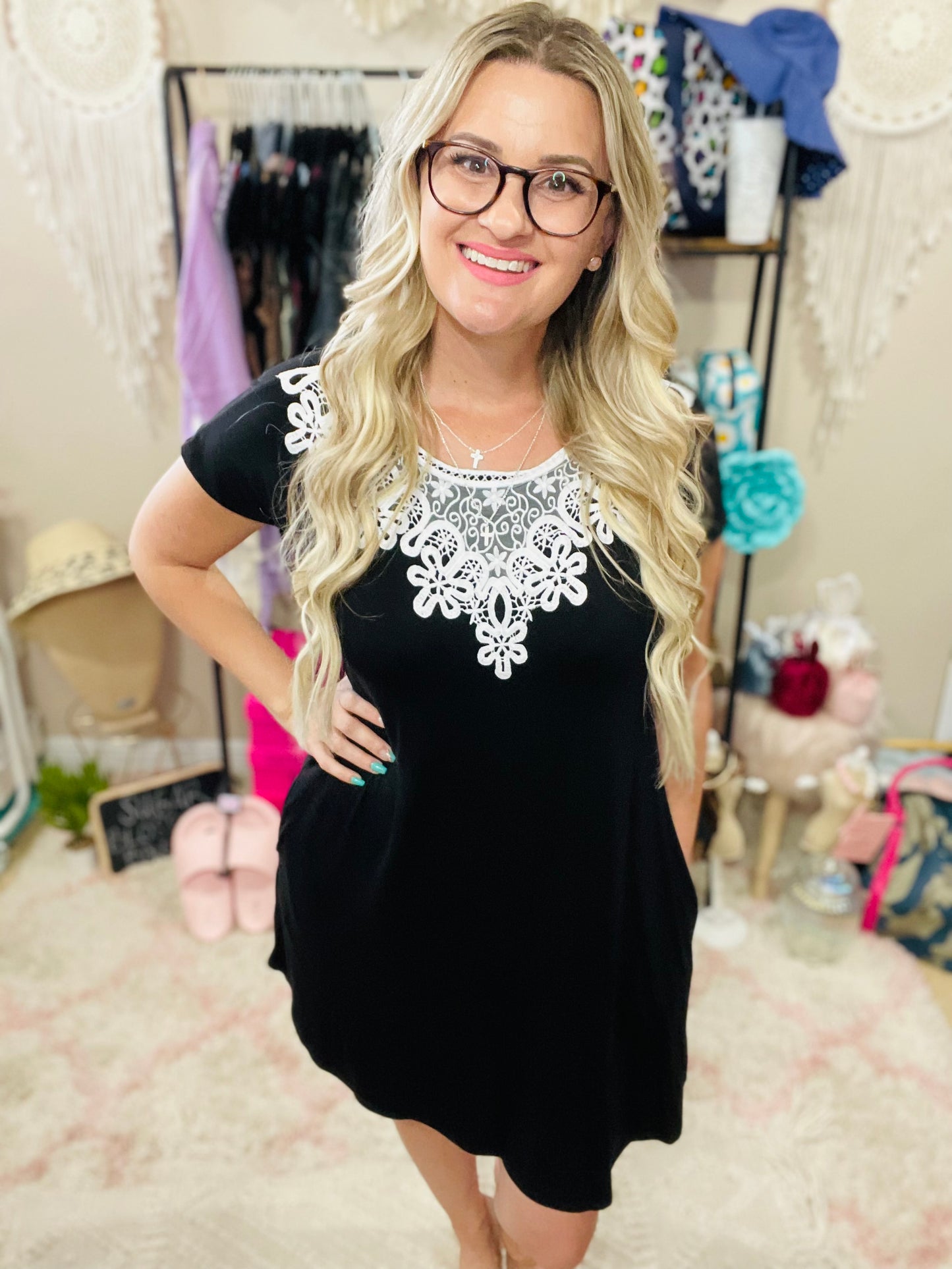 Lace Dress with Pockets