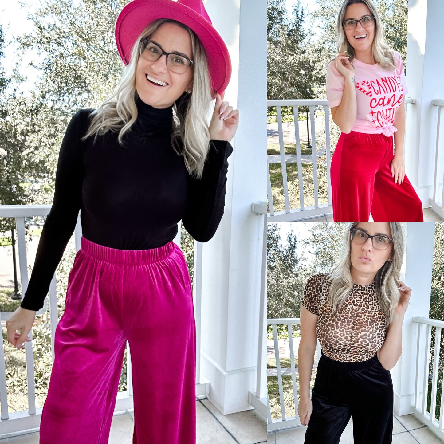 Velvet Wide Leg Pants