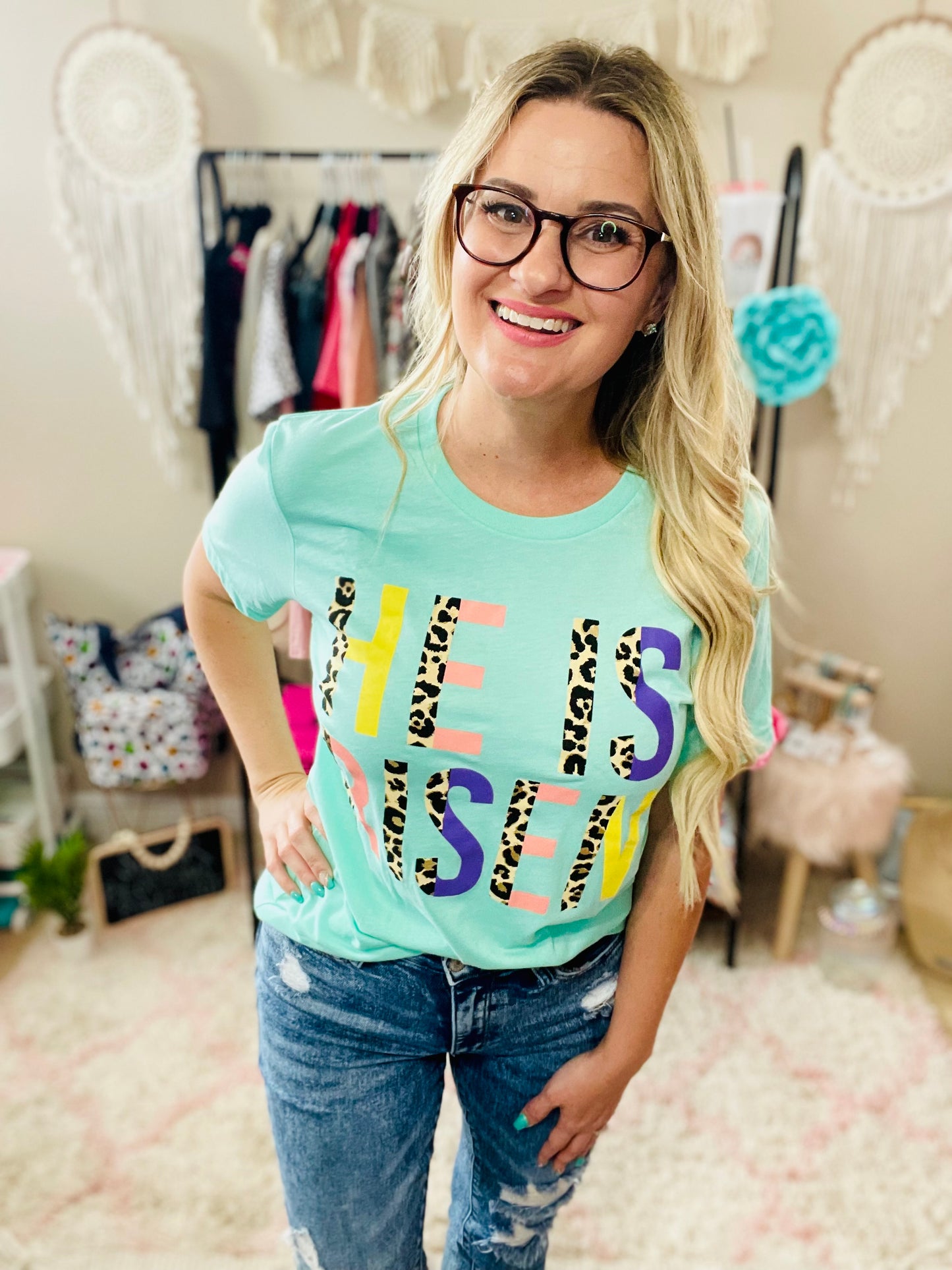 He Is Risen Leopard Tee