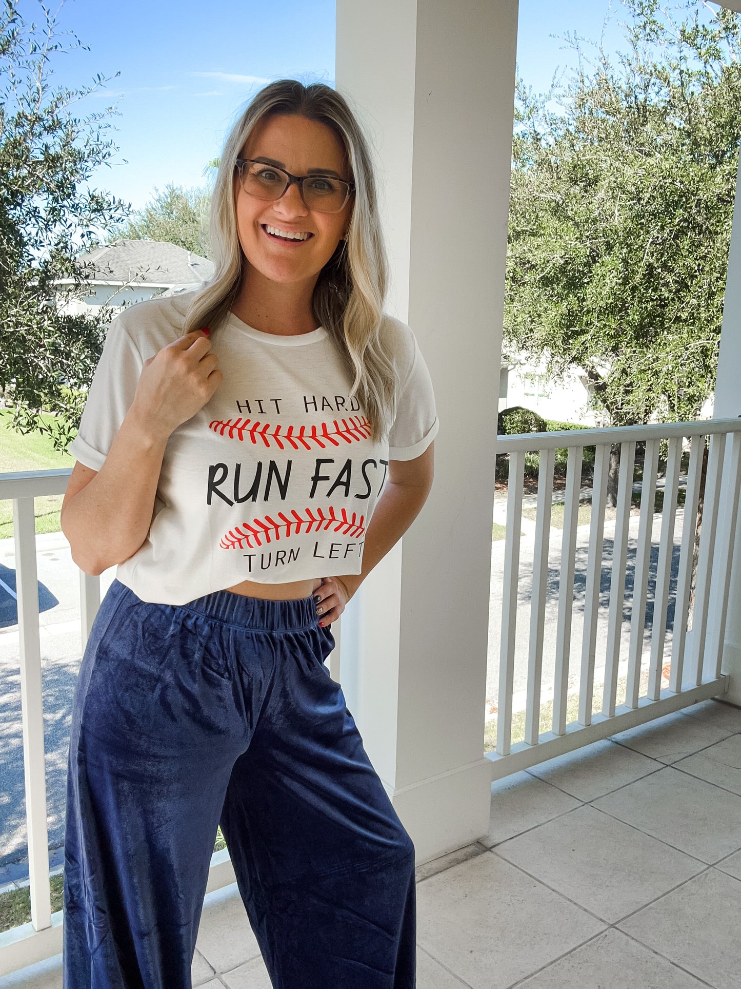 Hit Hard Run Fast Baseball Tee