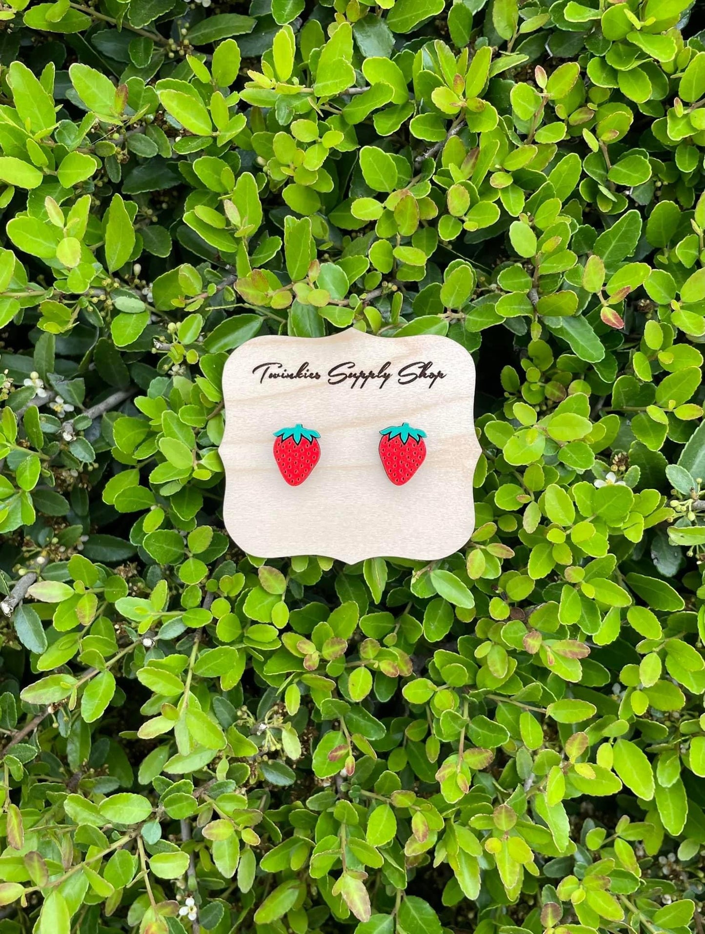 Wooden Strawberry Studs