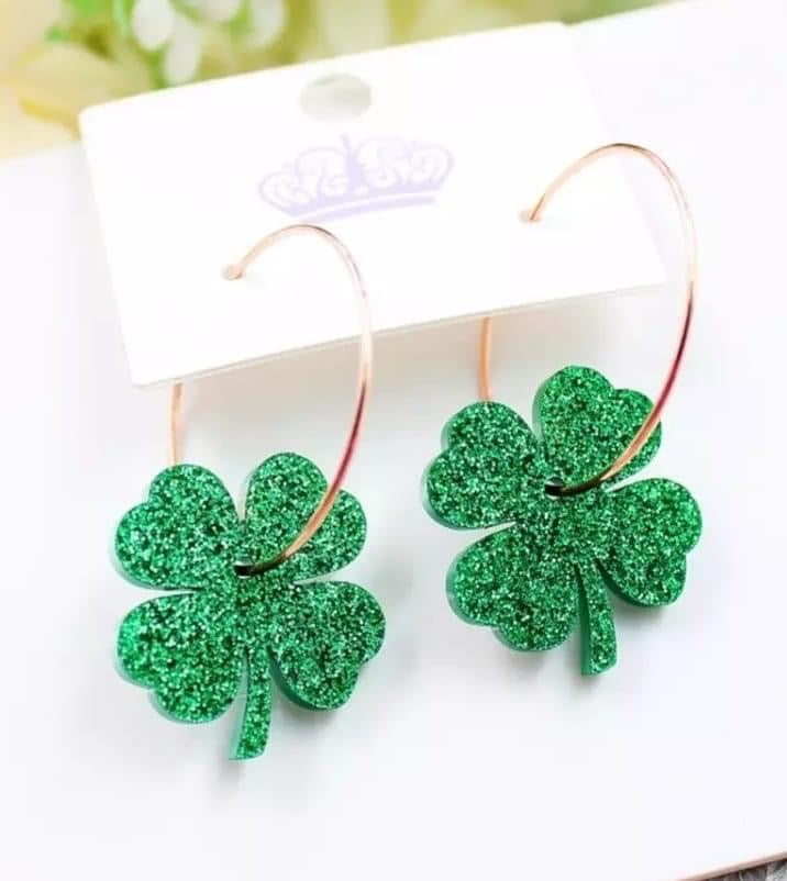 Four Leaf Clover Acrylic Earrings
