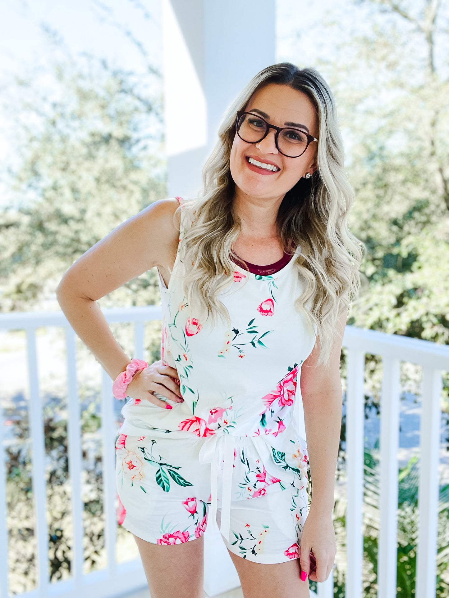 Floral Tank Top & Shorts Pajama Set