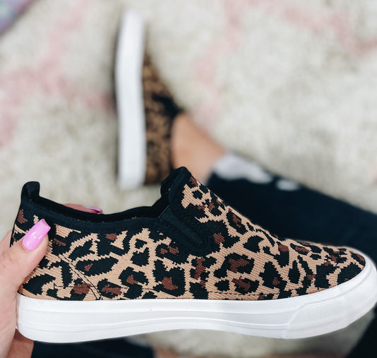 So Fly Leopard Slip On Sneakers