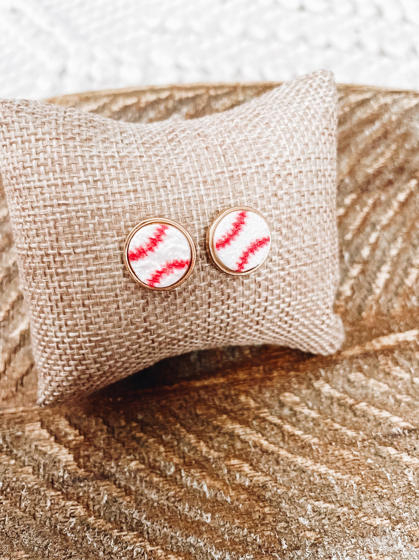 Baseball Druzy Stud Earrings