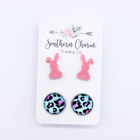 Bunny & Leopard Studs