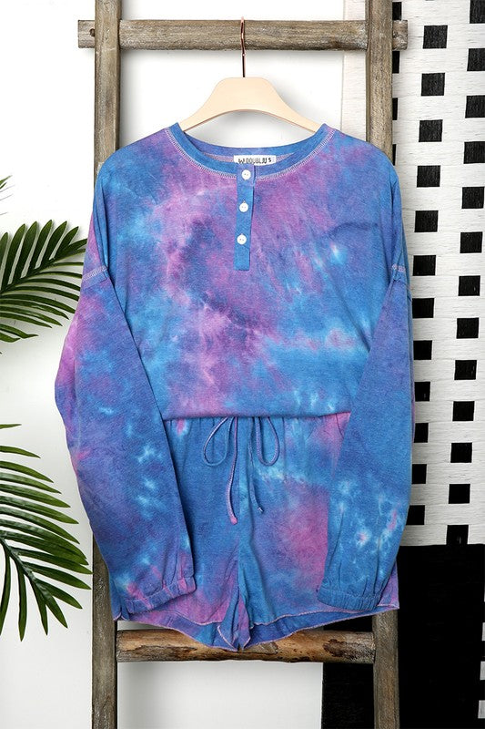 Tiedye Pajama Shorts Set