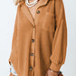 Waffle-Knit Collared Neck Long Sleeve Shirt
