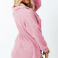Waffle-Knit Collared Neck Long Sleeve Shirt