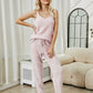 Fuzzy Vneck Cami and Pants Lounge Set