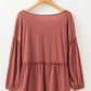 Vneck Babydoll Long Sleeve Blouse