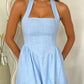 Devine Ruched Halter Neck Midi Dress