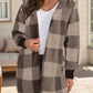 Plaid Hooded Sherpa Teddy Jacket