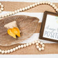 Mustard Embossed Teardrop Earrings