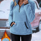 Half Zip Long Sleeve Fleece Lined Sweatshirt
