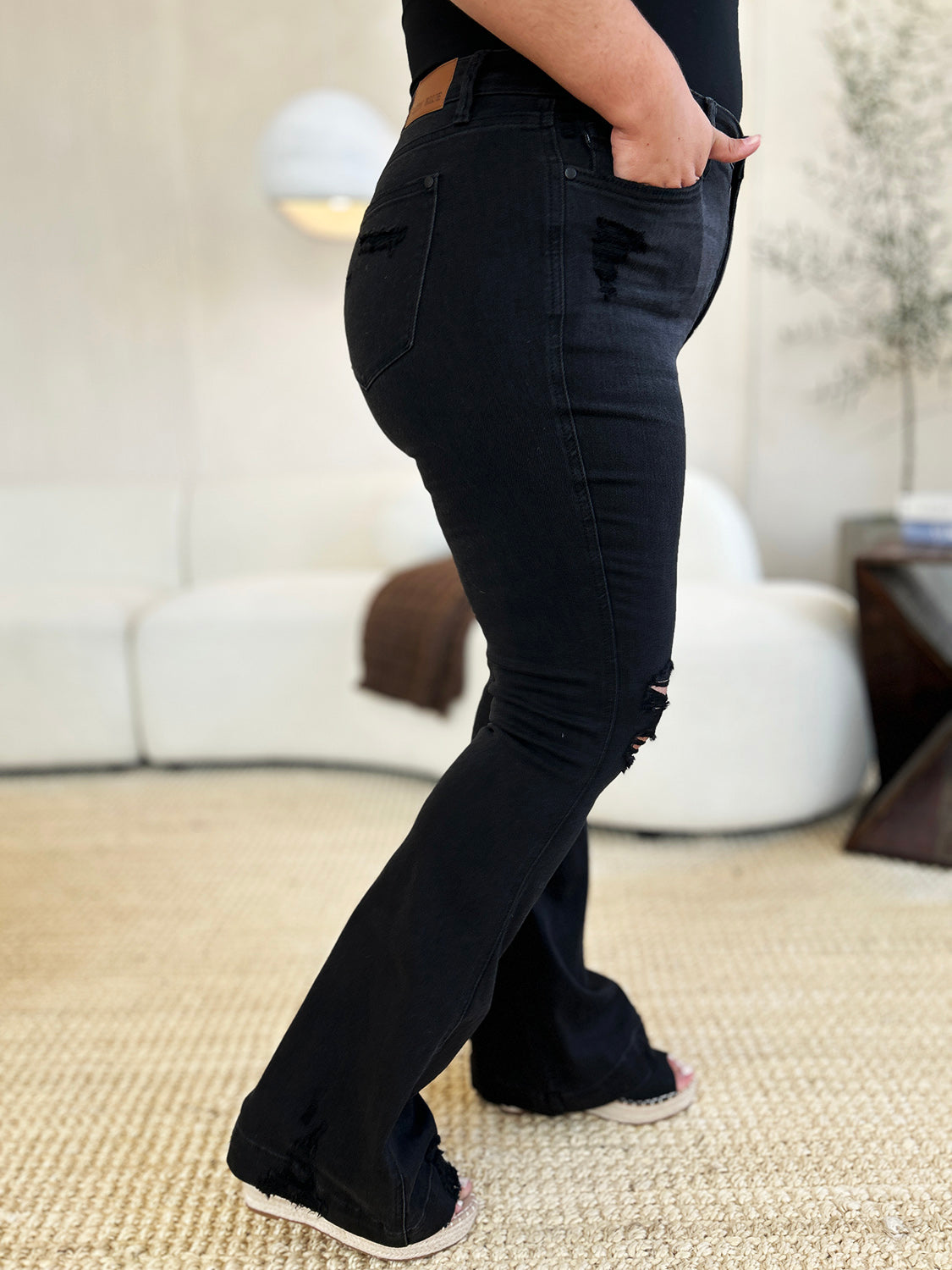 Judy Blue Distressed Flare Jeans