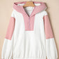Colorblock Half Zip Long Sleeve Hoodie