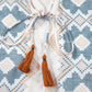 Tassel Tie Neck Balloon Sleeve Blouse