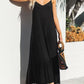 Vneck Ruffled Hem Midi Cami Dress