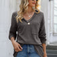 Exposed Seam Vneck Long Sleeve T-Shirt