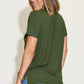 Basic Solid Vneck High-Low Tee
