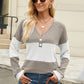 Colorblock Vneck Long Sleeve Top