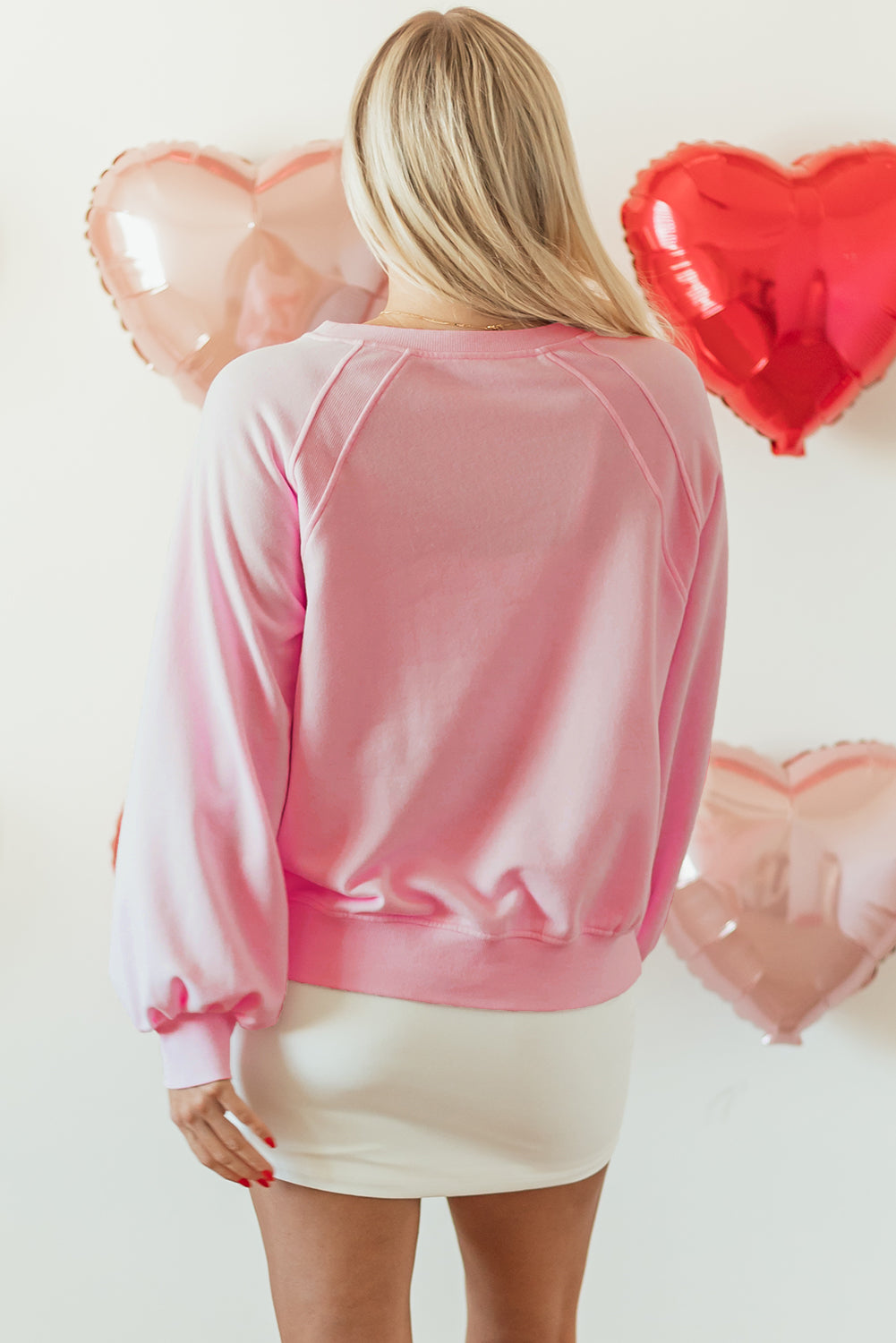 Valentines Day HUG AND KISSES Round Neck Sweatshirt